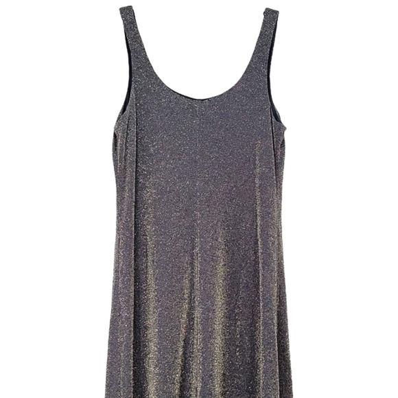 Rabbit Rabbit Rabbit Designs Vintage Navy Blue Shimmer Formal Maxi Slip dress - Picture 5 of 10